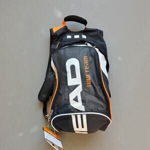 HEAD Tour Team Backpack 25L Black And Neon Orange 1 Main & 1 Racquet Compartment